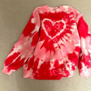 Urban Outfitters Almost Never Worn Before Tie Dye Pink Heart Crew Neck